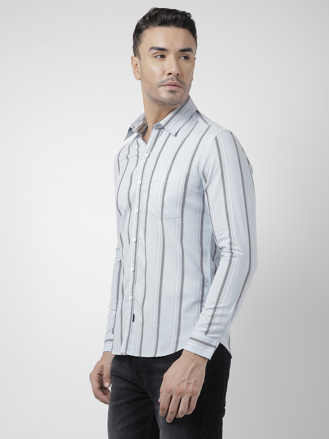 Numero Uno Men Striped Blue Shirt